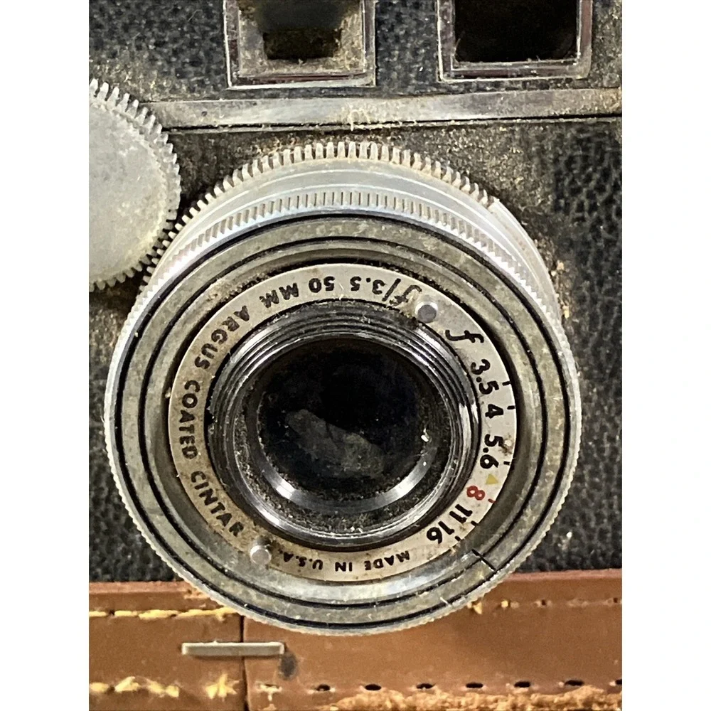 Argus C3 Black Range Finder 35mm Camera f/3.5 50mm Argus Cintar Lens Untested